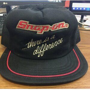 Vintage Snap On There is a difference Black Snapback Trucker Baseball Cap Hat